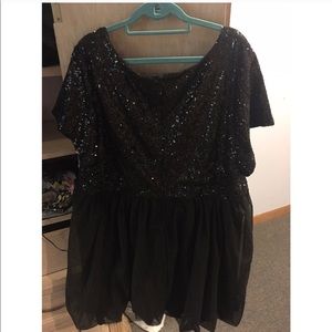 Black sequin tulle dress